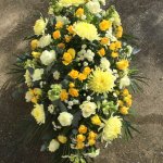 #### Luxury Yellow casket spray  (other colours available) with seasonal flowers and foliage
 3ft  £175  4ft £225   large 5ft £325  