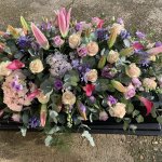 #### Luxury  casket spray with roses lillies and other seasonal flowers
    4ft £225    5ft £325