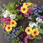 #### Loose colourful Casket Wreath with mixed flowers  16