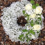 #### gypsophila and rose wreath 
12