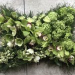 #### Loose natural based pillow in green/white (flowers may vary)
15” £65       21” £95     24” £125