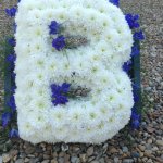 ##### standard chrysanthemum based letter £35
extra large based  letter £50 extra posy £5
