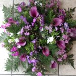 #### Luxury mixed cala lily wreath    16” £85   18” £95    other colours available