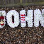 #### Chrysanthemum based letters £35 each (Badges supplied by client)