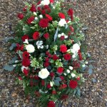 #### Mixed Seasonal Flower Casket Spray         small  3ft £125   medium 4ft £165     large 5ft £180.    
 other colour combinations  available 