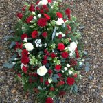 #### Mixed Seasonal Flower Casket Spray          medium 4ft £175     large 5ft £230.    
 other colour combinations  available